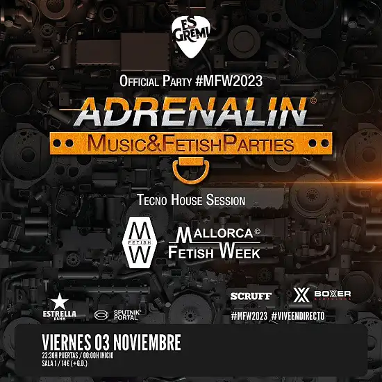Entradas para Fiesta Adrenalin Mallorca Fetish Week en Es Gremi - Mallorca Music Magazine