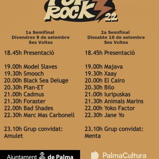 Horario Semifinales Pop Rock 2022 - Mallorca Music Magazine