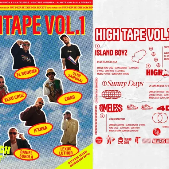 Cartel con los artistas y créditos de "High Tape vol.1" - Mallorca Music Magazine