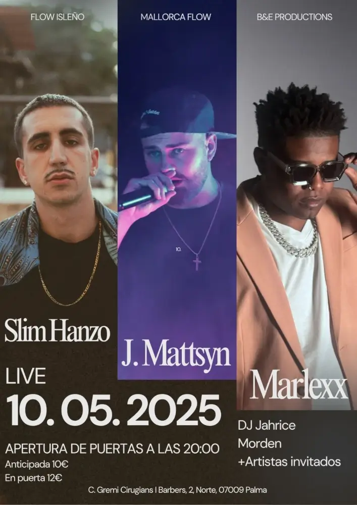 Marlexx, J. Mattysn y Slim Hanzo (10 mayo 2025) Marlexx, J. Mattysn y Slim Hanzo (10 mayo 2025) - Mallorca Music Magazine