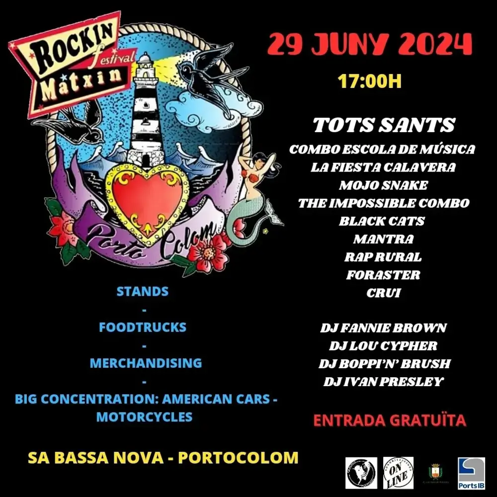 Rockin Matxín Festival Portocolom 2024 (cartel) Rockin Matxín Festival Portocolom 2024 (cartel) - Mallorca Music Magazine